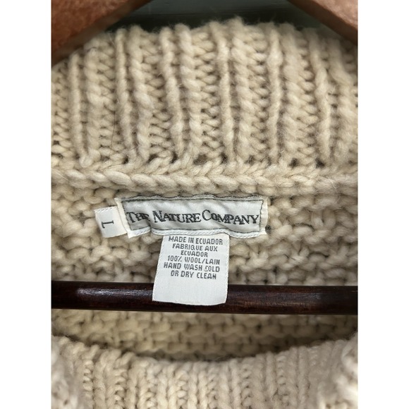 Nature Company 100% Wool Vintage Fisherman Chunky Cable Knit Sweater Size‎ L - Picture 7 of 11